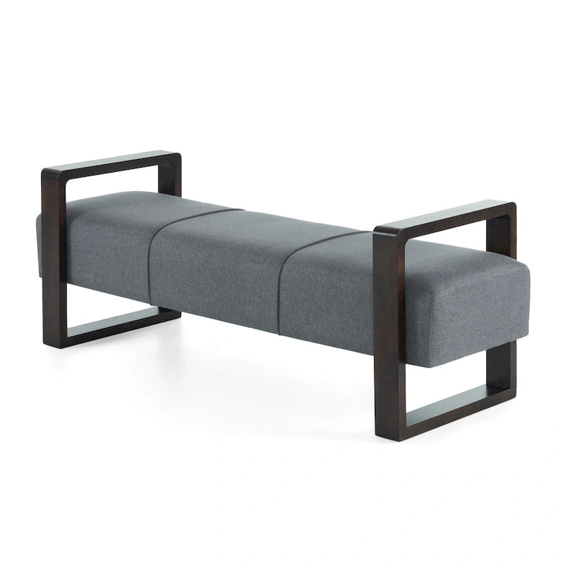 Long Upholstered Modern Ottoman Bench with Multi-Functional Design