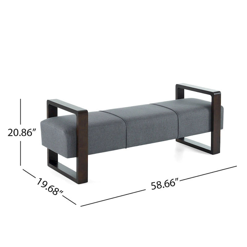 Long Upholstered Modern Ottoman Bench with Multi-Functional Design