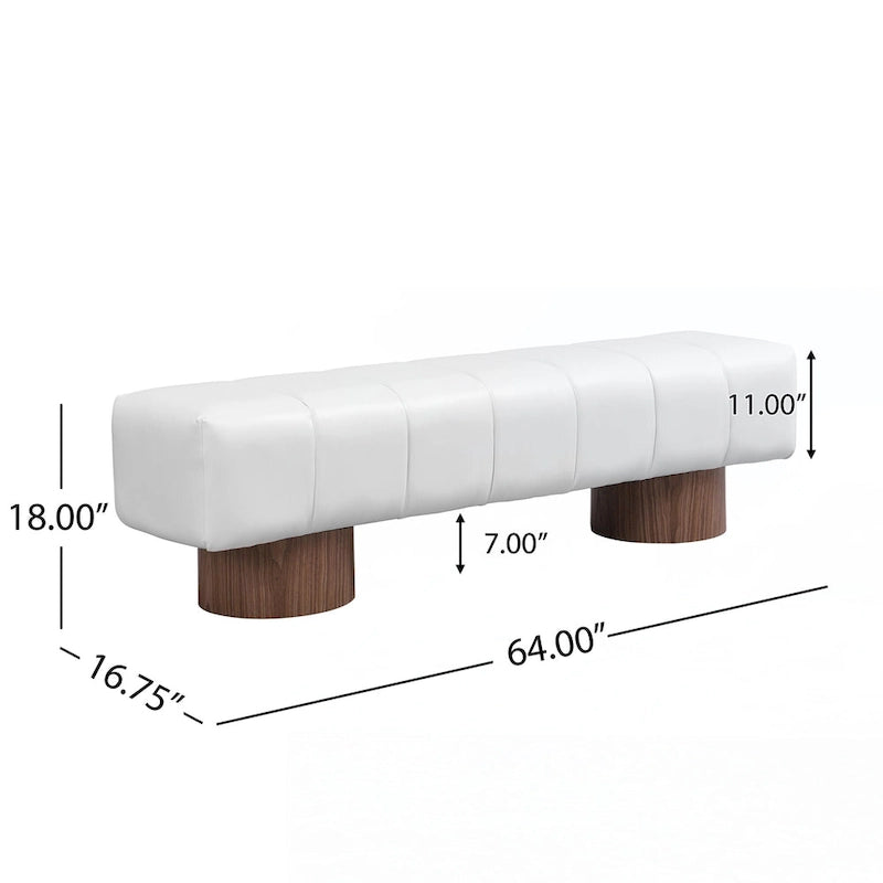 Upholstered Dining Bench, Beige PU