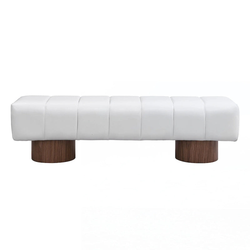 Upholstered Dining Bench, Beige PU