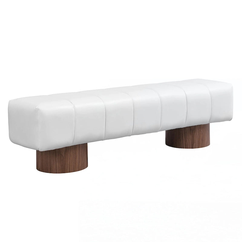 Upholstered Dining Bench, Beige PU