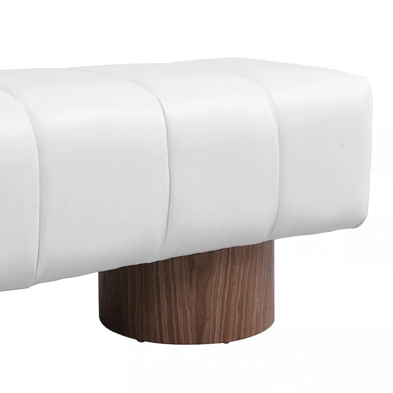Upholstered Dining Bench, Beige PU