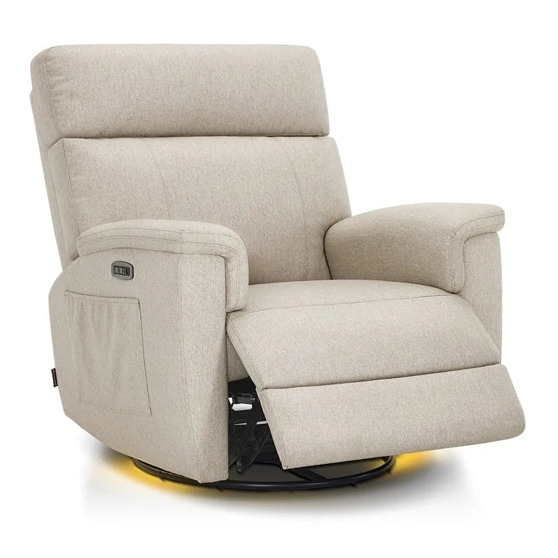 Power Swivel Glider Recliner Nursery Chair with Fabric Upholstery