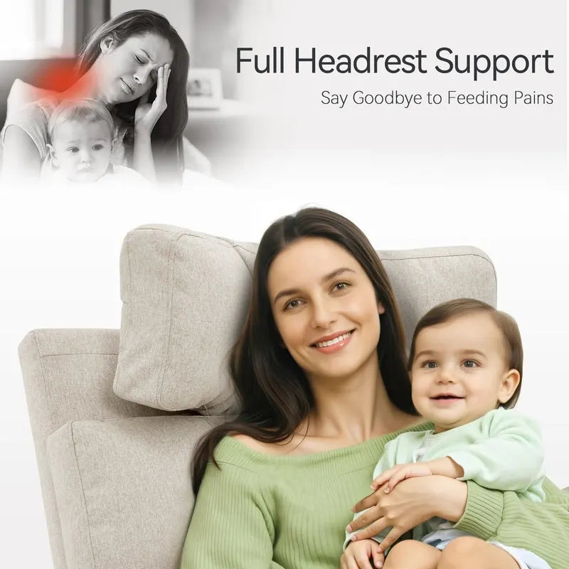 Power Swivel Glider Recliner Nursery Chair with Fabric Upholstery