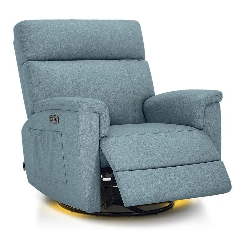 Power Swivel Glider Recliner Nursery Chair with Fabric Upholstery