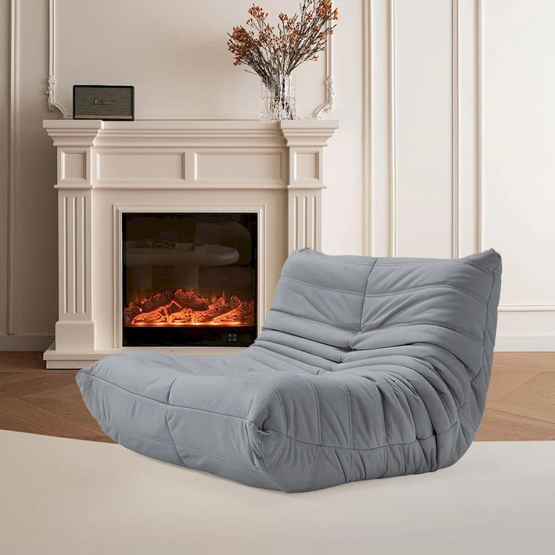 Bean Bag Chair Togo Sofa with 28 Inch Memory Foam, Lightweight Faux Leather Lounger