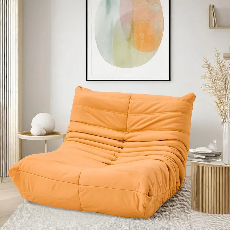 Bean Bag Chair Togo Sofa with 28 Inch Memory Foam, Lightweight Faux Leather Lounger