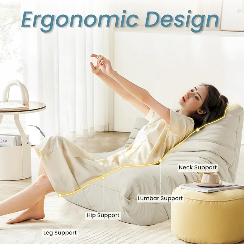 Bean Bag Chair Togo Sofa with 28 Inch Memory Foam, Lightweight Faux Leather Lounger