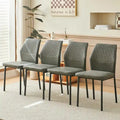 Upholstered Dining Chair with Faux Leather and Metal Legs