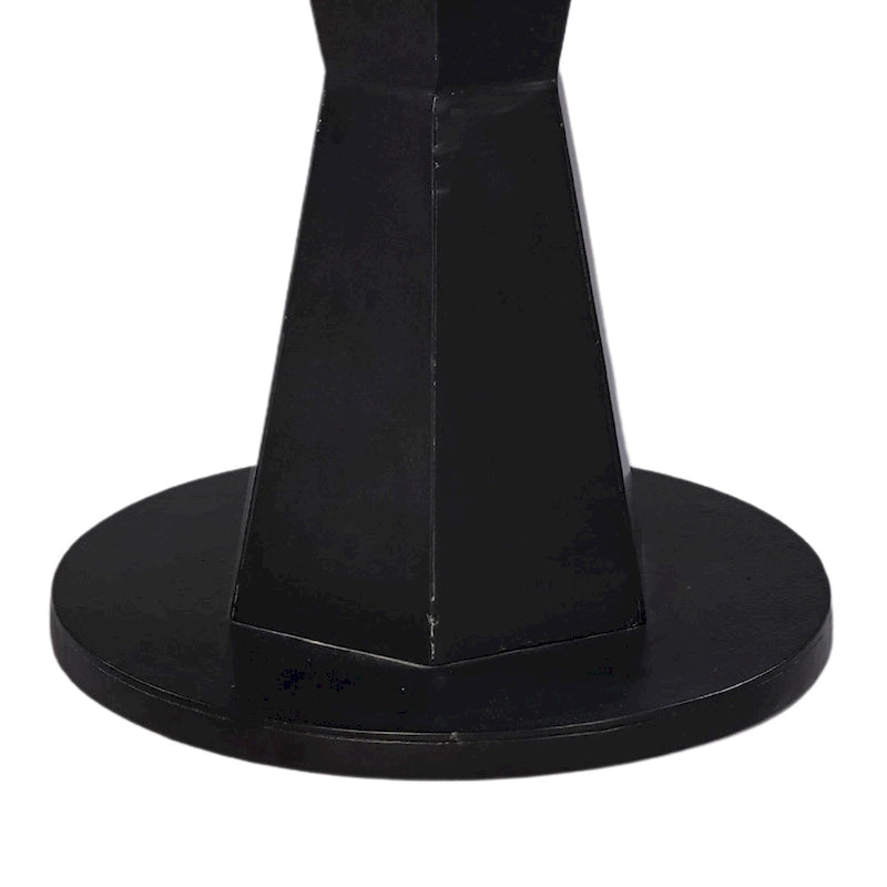 White Marble Top Coffee Table on Modern Iron Stand, Round, 27 Inch