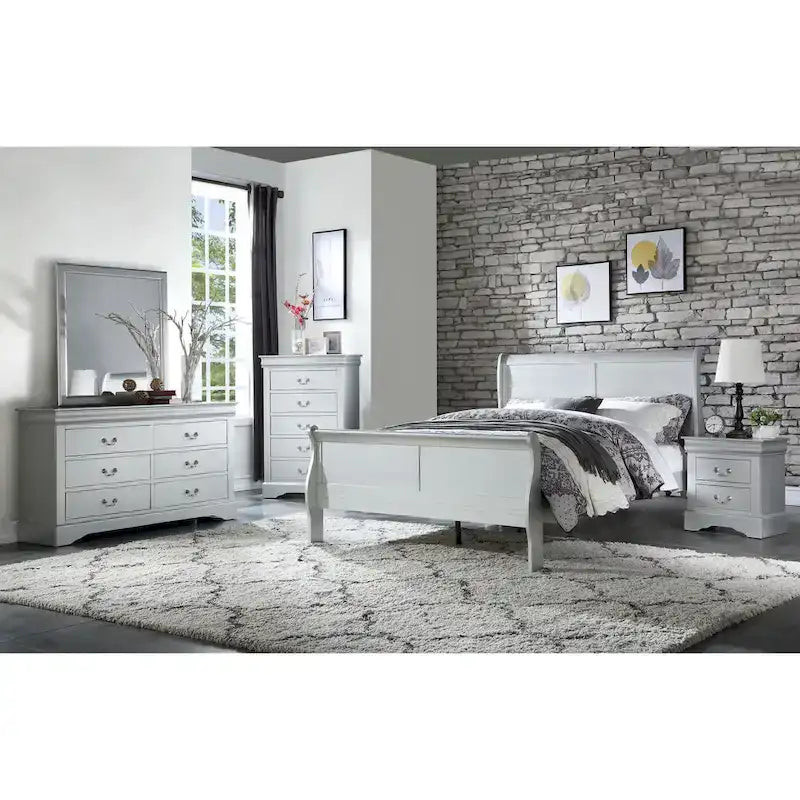 Twin Size Transitional Solid Wood Bed with Strong Slat Support