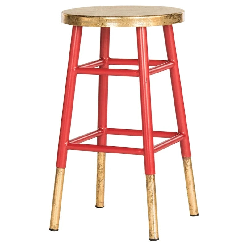 24 Inch Navy and Gold Counter Stool - 13.5 x 13.5 x 24 Inches