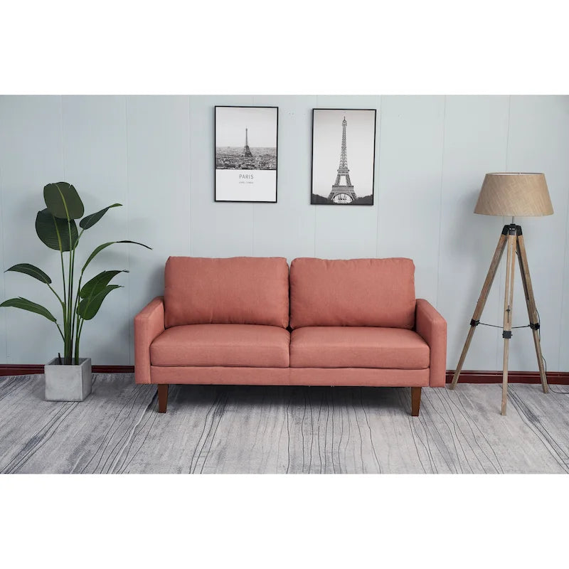 70 Inch Linen Square Arm Sofa
