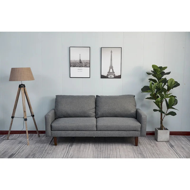 70 Inch Linen Square Arm Sofa