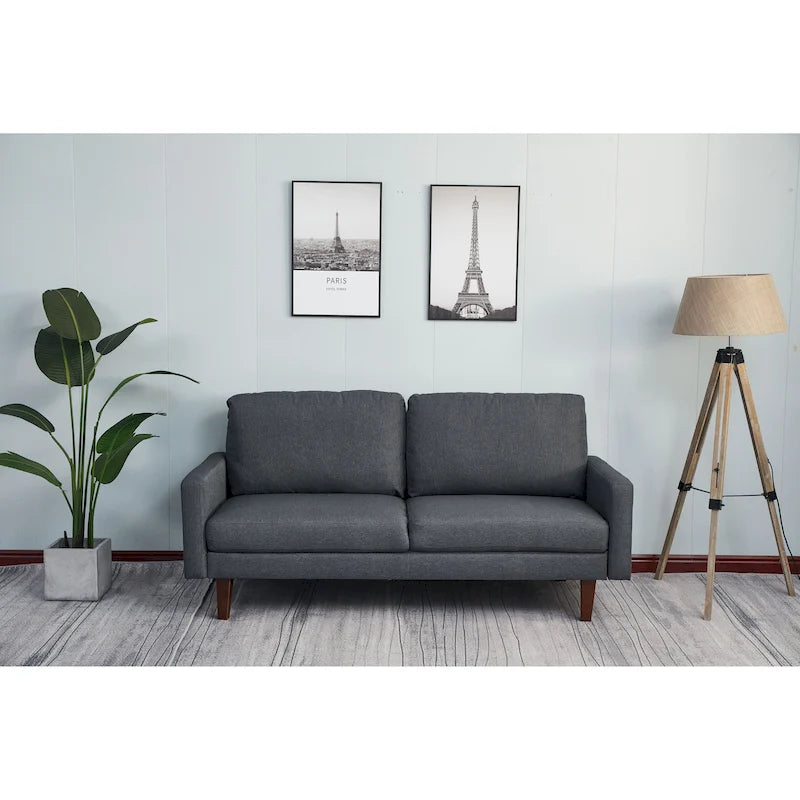 70 Inch Linen Square Arm Sofa