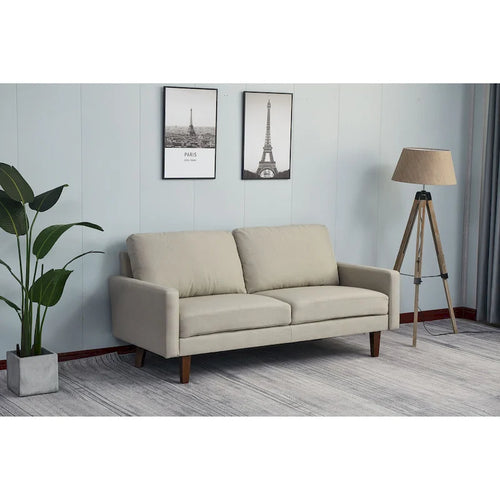 70 Inch Linen Square Arm Sofa