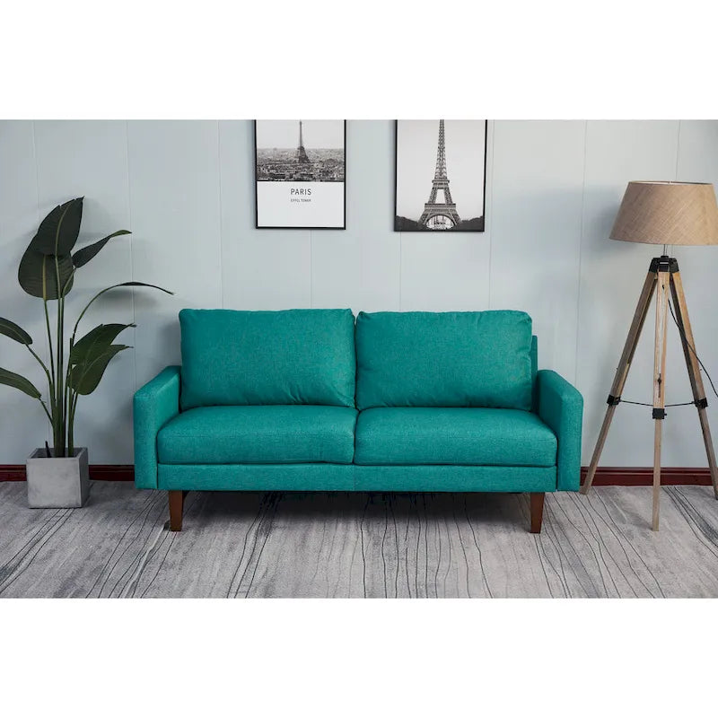70 Inch Linen Square Arm Sofa