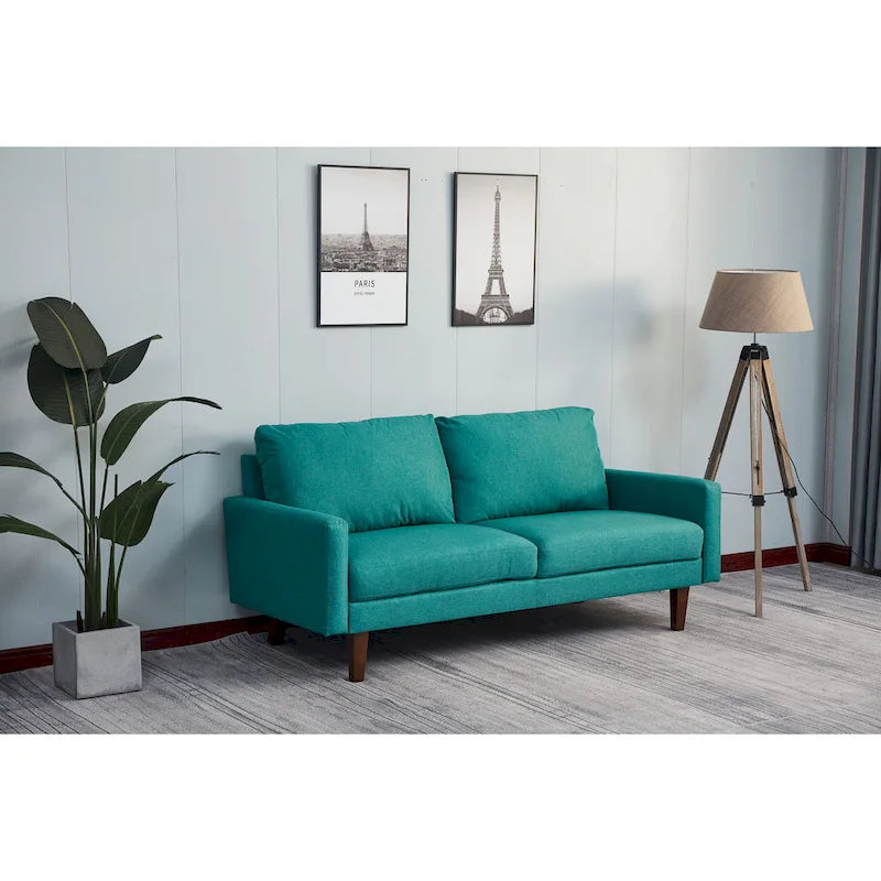 70 Inch Linen Square Arm Sofa