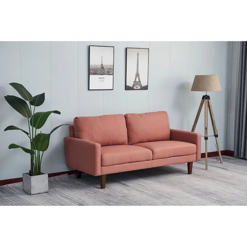 70 Inch Linen Square Arm Sofa