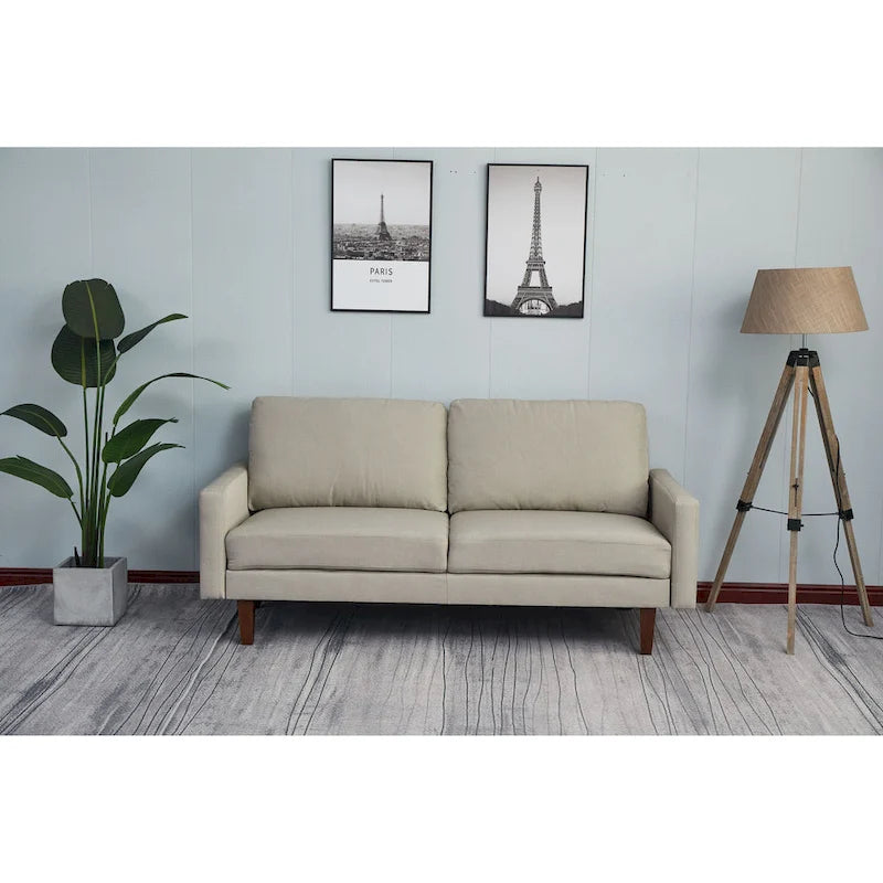 70 Inch Linen Square Arm Sofa