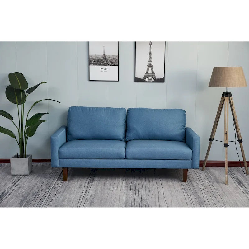 70 Inch Linen Square Arm Sofa