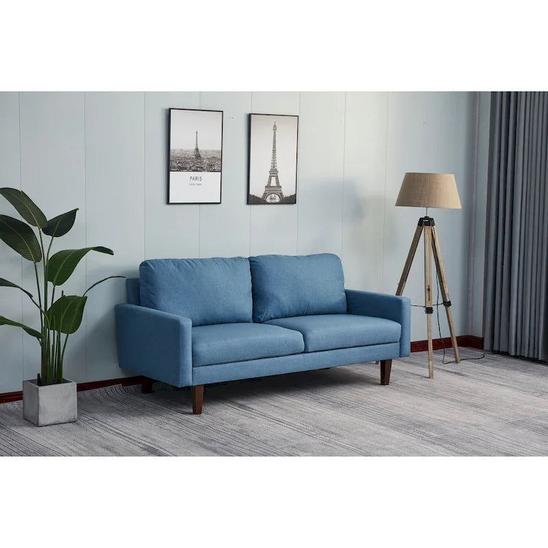 70 Inch Linen Square Arm Sofa