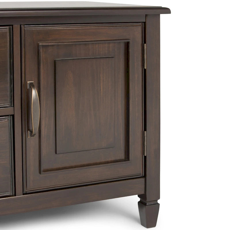 Solid Wood 72 Inch Wide Traditional TV Media Stand for TVs up to 80 Inches - 72 W x 18 D x 24 H Inches