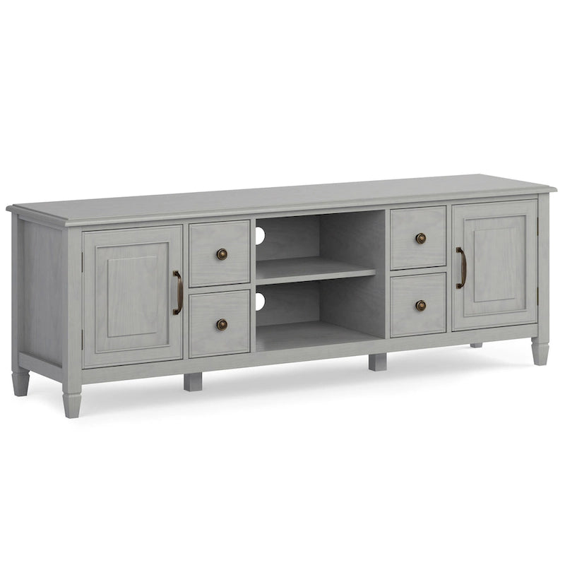 Solid Wood 72 Inch Wide Traditional TV Media Stand for TVs up to 80 Inches - 72 W x 18 D x 24 H Inches