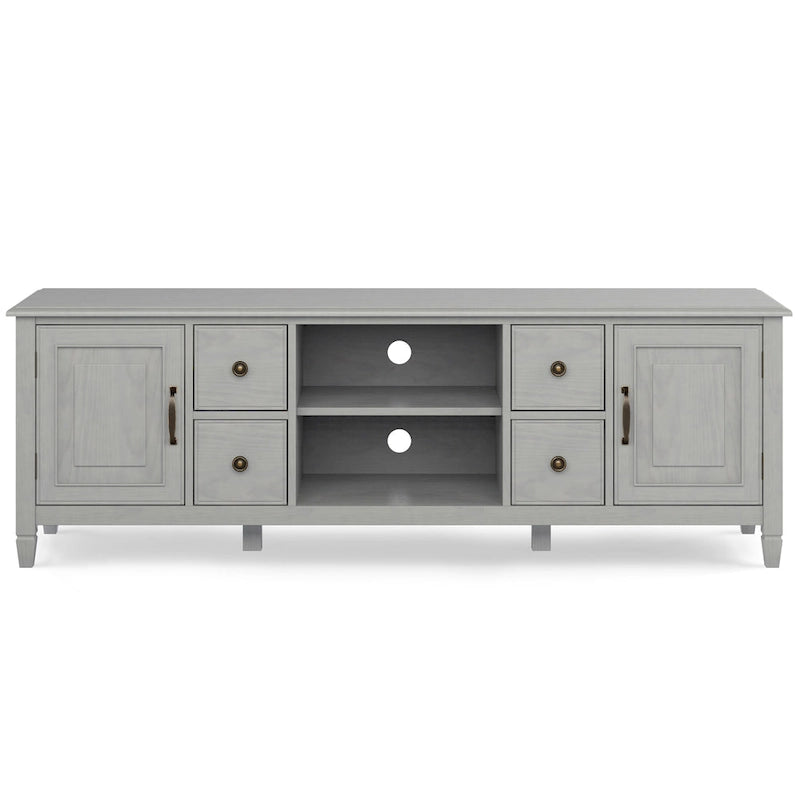 Solid Wood 72 Inch Wide Traditional TV Media Stand for TVs up to 80 Inches - 72 W x 18 D x 24 H Inches