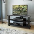 Black Glass TV Stand for TVs up to 48 Inches