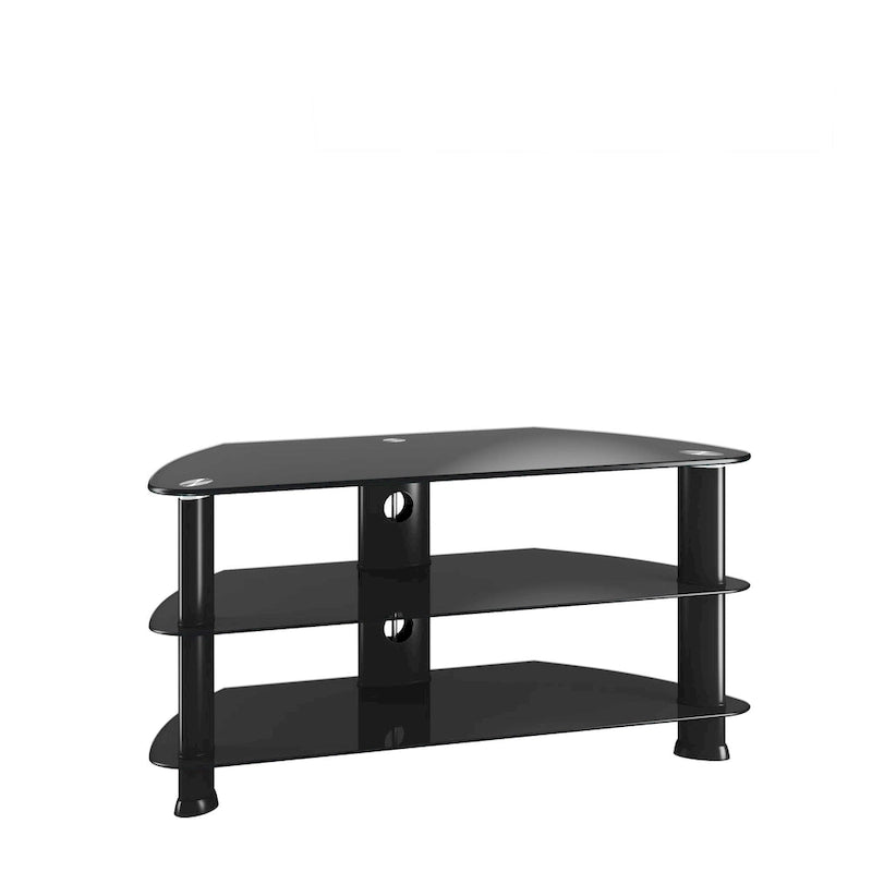 Black Glass TV Stand for TVs up to 48 Inches