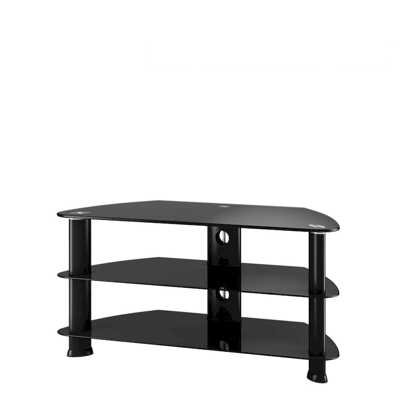 Black Glass TV Stand for TVs up to 48 Inches