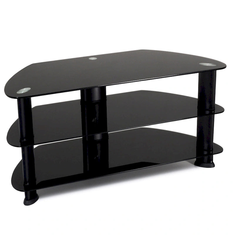 Black Glass TV Stand for TVs up to 48 Inches