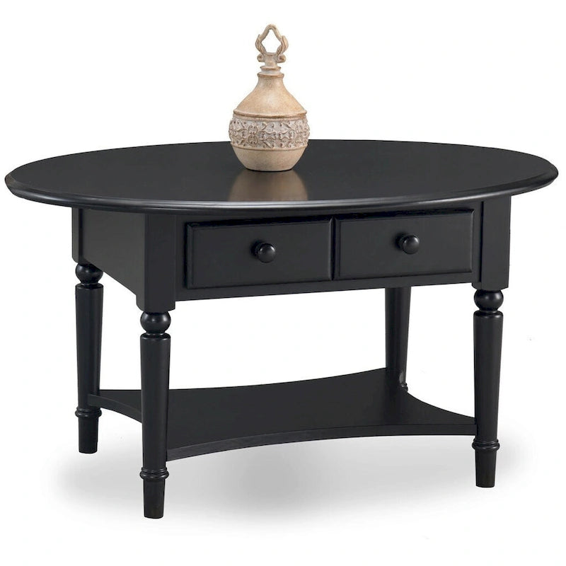 Oval Coffee Table with Shelf