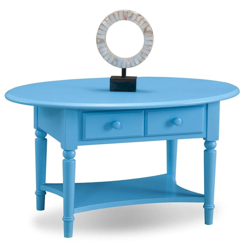 Oval Coffee Table with Shelf