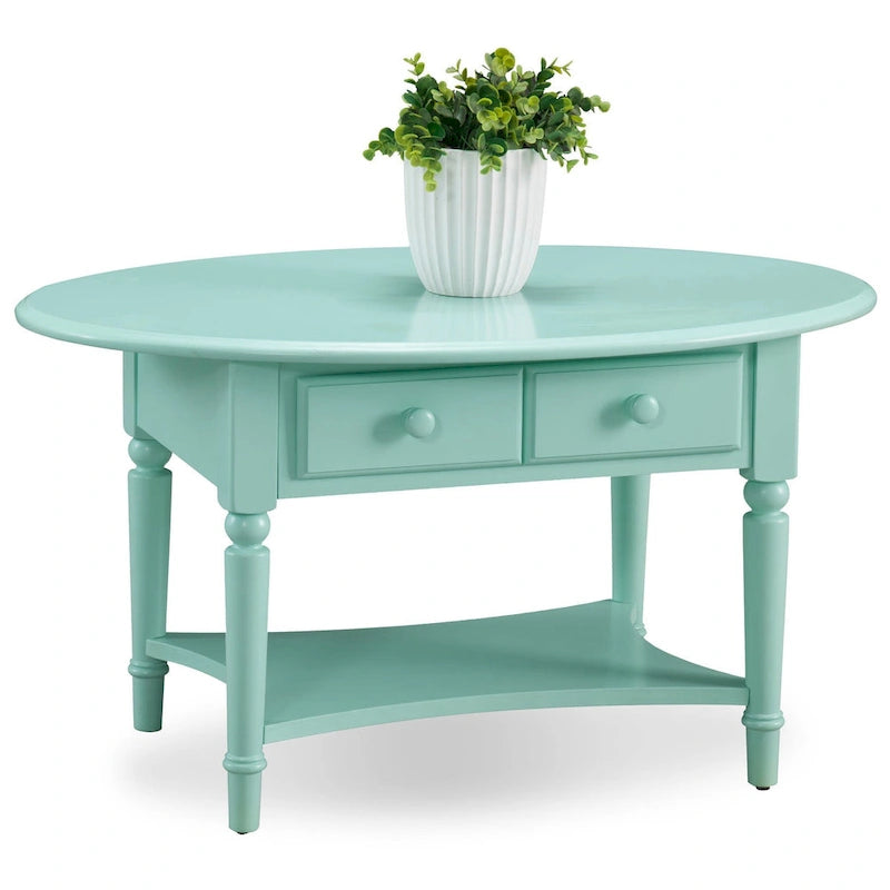 Oval Coffee Table with Shelf