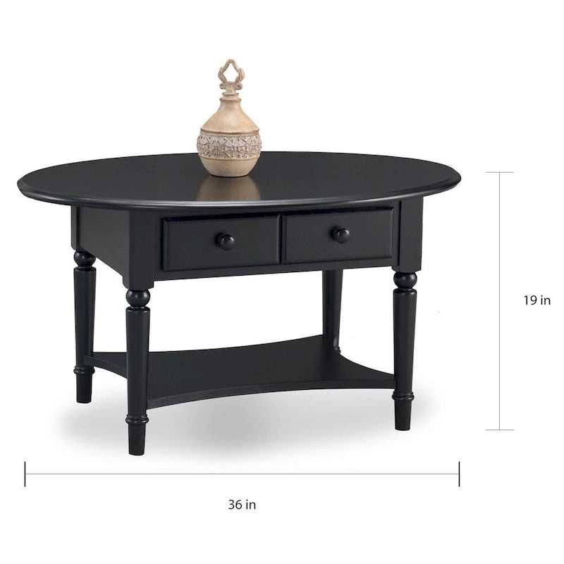 Oval Coffee Table with Shelf