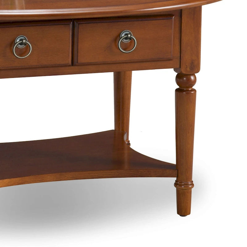 Oval Coffee Table with Shelf