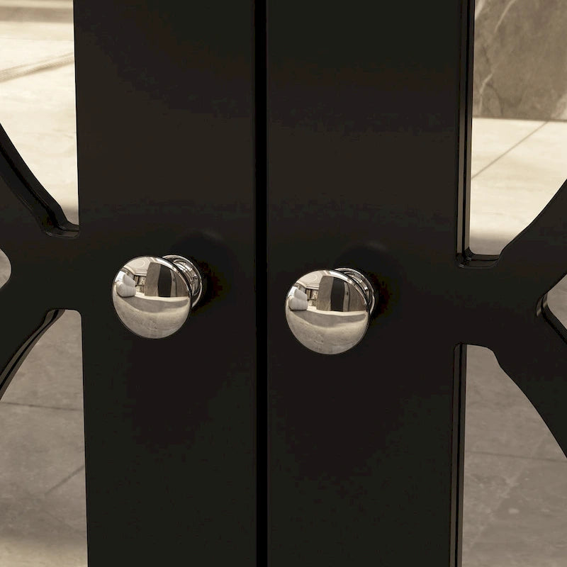Mirrored Credenza Cabinet with Drawers and Doors