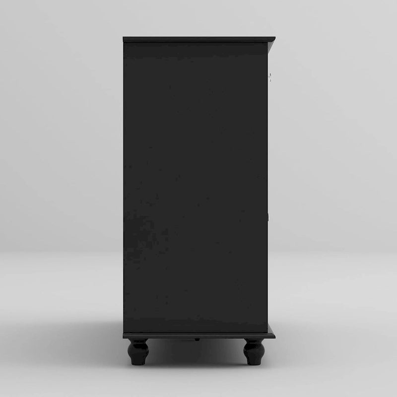 Mirrored Credenza Cabinet with Drawers and Doors