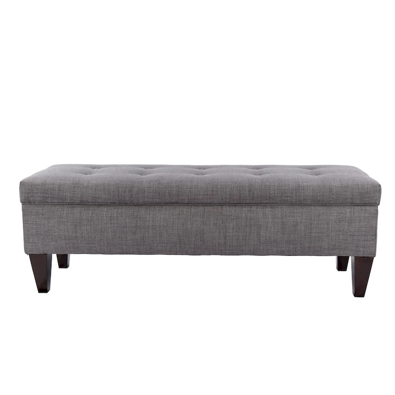 Button Tufted Long Storage Bench Ottoman