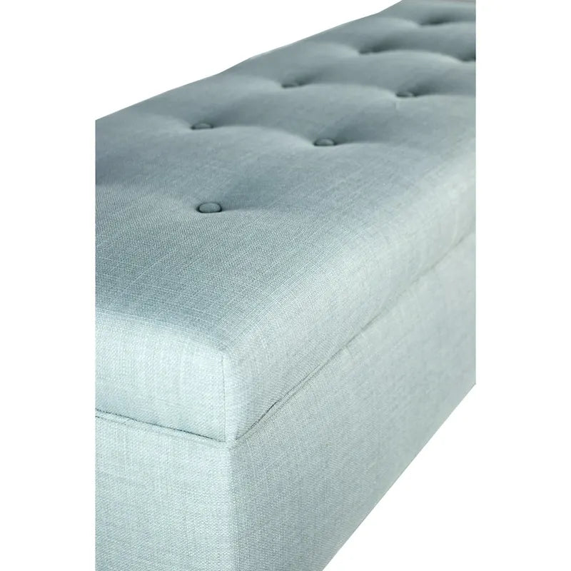 Button Tufted Long Storage Bench Ottoman