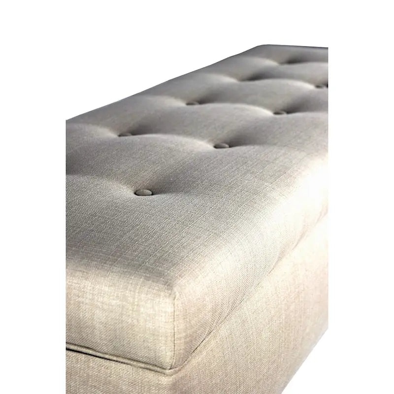 Button Tufted Long Storage Bench Ottoman