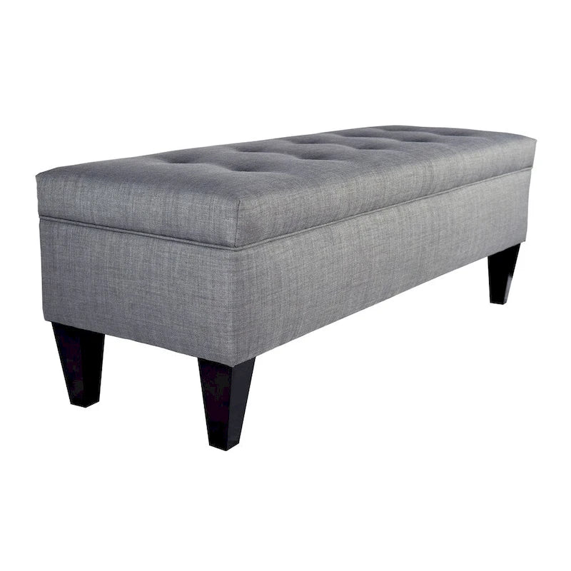 Button Tufted Long Storage Bench Ottoman
