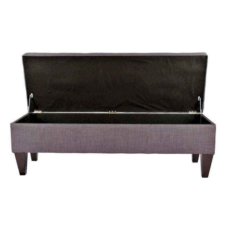 Button Tufted Long Storage Bench Ottoman