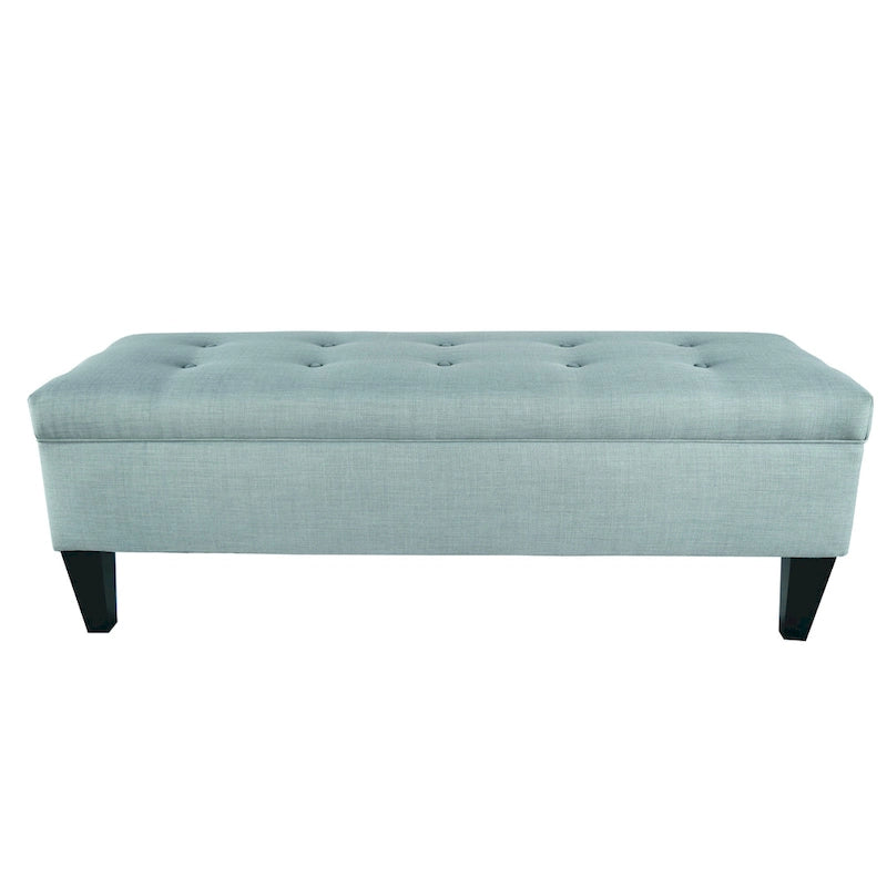 Button Tufted Long Storage Bench Ottoman