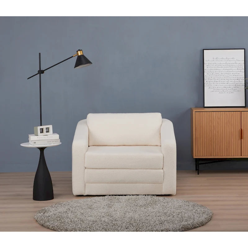 Sherpa Convertible Sleeper Arm Chair Bed