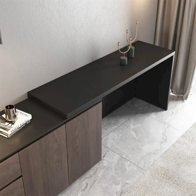Home Office Expandable Desk with Drawers for Storage