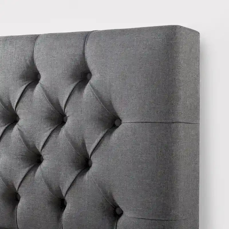 Upholstered Button-Tufted Platform Bed Frame