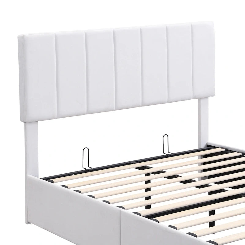 Upholstered Platform Bed with Hydraulic Storage System